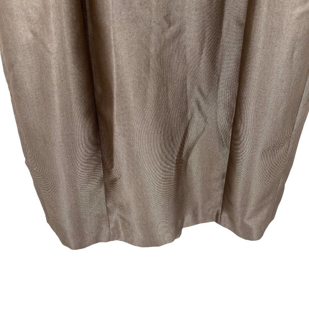 Calvin Klein Gold Brown Cap Sleeve Wrap Dress Size 4 Gold Bar Chic Edgy - Picture 11 of 16